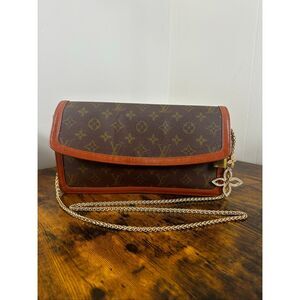 Louis Vuitton Vintage Bag Pochette Dame Clutch Brown Monogram